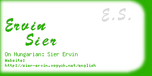 ervin sier business card